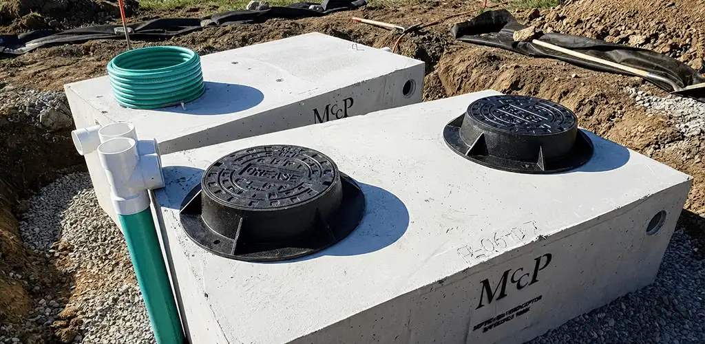 Grease trap installation unit set in place for drainage protection in Wilmington, NC