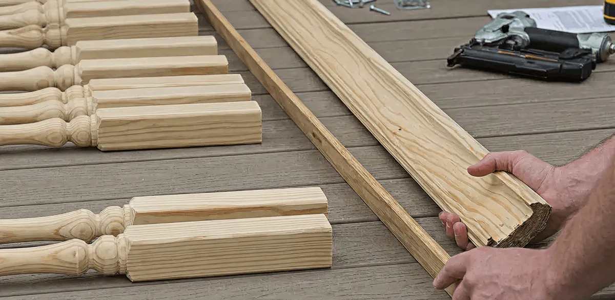 Handrail installation materials and wood components for stair rail work in Wilmington, NC